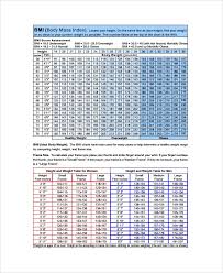 sample bmi index chart template 19 free documents