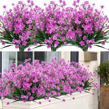 Artificial window box flowers indoor. Buy Artbloom 8 Bundles Outdoor Artificial Fake Flowers Uv Resistant Shrubs Plants Faux Plastic Greenery For Indoor Outside Hanging Plants Garden Porch Window Box Home Wedding Farmhouse Decor Fuchsia Online In Turkey