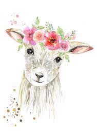 Baby koala this is a print of my original watercolor painting. Sweet Lamb With Flower Crown Print Animal Paintings Etsy Watercolor Art