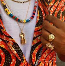 Radiant Gold Black Power Fist Necklace Black Power Fist Necklace Black Power