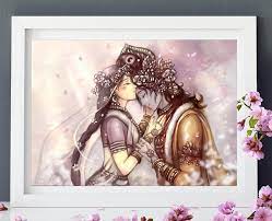 Krishna And Radha Beautiful Bhakti Wall Art Spiritual Goddess Etsy Krishna Art Little Krishna Radha Krishna Art