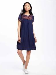 Women S Dresses Old Navy Dresses For Pregnant Women Navy Embroidered Dress Dresses