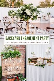 Generally, the engagement party is held three to four months after the proposal. Elegant White Backyard Engagement Party Pretty My Party Party Ideas Backyard Engagement Parties Backyard Engagement Party Decorations Engagement Party