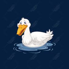 كارتون بطي عائم على مادة ناقلات الماء الأبيض cartoon animals image