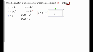 A a is the initial or starting value of the function. 10 C 2 Find Exponential Equation Given A Point And A Y Intercept Youtube