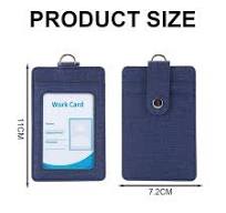 2pcs PU Leather Badge Holder, Vertical ID Card Holders with ID Window, Work  Name Card Badge case