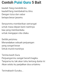 Contoh Puisi Untuk Guru 4 Bait