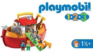 Das tolle einfamilienhaus 70129 von playmobil 123 bietet 3 zimmer und auch für die kleinsten schon die möglichkeit mitzuspielen. Playmobil 123 6765 My Take Along Noah S Ark Youtube