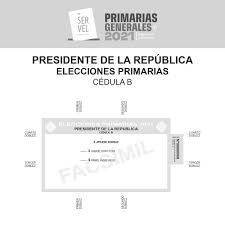 El martes 1 de junio de 2021 y cumpliendo con lo dispuesto en el artículo 24 de la ley nº 18.700, orgánica constitucional sobre votaciones populares y escrutinios, se celebró en audiencia pública el sorteo del orden de las listas declaradas, para determinar la precedencia de los candidatos en las respectivas cédulas electorales, para las. Voto Primarias Presidenciales 2021 Como Sera La Papeleta Del Domingo 18 De Julio Revisa Aqui Los Detalles Redgol