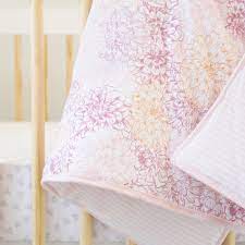 Maywood studio 108 beautiful backing star flower sunshine yellow. Peach Floral Reversible Baby Quilt Made With Organic Cotton