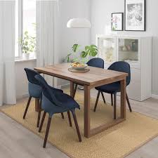 Morbylanga Baltsar طاولة و4 كراسي قشرة سنديان صباغ بني أسود أزرق Ikea