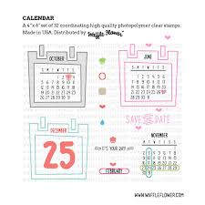 Calendar Stamp Set Calendar Stamps Clear Stamps Calendar Numbers