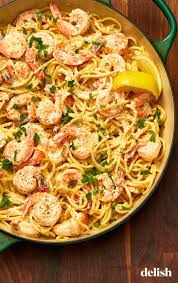 Forget Marinara And Make Creamy Lemon Pepper Shrimp Spaghetti Recipe Lemon Pepper Shrimp Stuffed Peppers Spaghetti Recipes