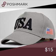 Gray Usa Hat Baseball Cap Hats For Men Fashion