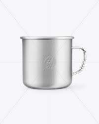 Download Metallic Enamel Cup Mockup In Cup Bowl Mockups On Yellow Images Object Mockups