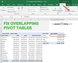 A Pivottable Report Cannot Overlap Another Pivottable Report