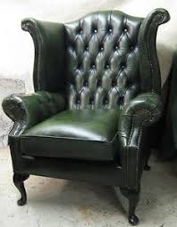 Buy high back wing armchair and get the best deals at the lowest prices on ebay! Antique Green Leather Chair Chesterfield Wing Chair Green Leather Chair Green Leather Sofa Leather Armchair