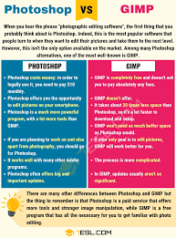 Gimp Vs Photoshop Useful Difference Between Photoshop Vs Gimp Photoshop Confusing Words Gimp