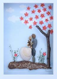Pebble Art Pebble Picture Bride And Groom Unique Wedding Etsy Pebble Pictures Unique Anniversary Gifts Pebble Art