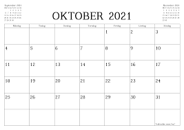 Alla kalendrar går att göra personliga genom att ändra i bland annat teckensnitt och textstorlek. Utskrivbara Kalendrar Och Planerare Oktober 2021 A4 A3 Till Pdf Och Png 7calendar