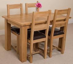 18h x 16d x 18w chair. Hampton Extending Rustic Oak Dining Table With 4 Brown Lincoln Dining Chairs