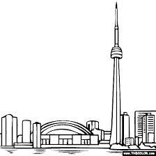 Black And White Toronto Skyline Drawing Image Result For Cn Tower Cat Cn Tower Coloring Pages Toronto Cn Tower