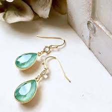 jewel drop pierce earring 雫ジュエルピアス イヤリング ミントグリーン ハンドメイドマーケット minne ピアス ミントグリーン イヤリング