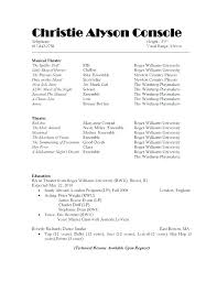 Whichever theatre resume template you'll be using is, it should be started with your name in boldface. Sample Musician Resumes Cprc
