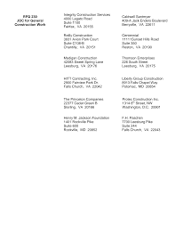 RFQ 230 JOC for General Construction Work Integrity Construction Services  4000 Legato Road Suite 1100 Fairfax, VA 20155 Caldw