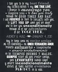 Vows In English Spanish Chalkboard Style Vows Wedding Vows Spanish Bride