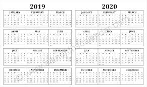 2019 And 2020 Calendar Calendar Printables Printable Calendar Template Free Printable Calendar Templates