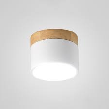 White Cylindrical Ceiling Flush Mount Minimalist Wood Led Flush Mount Light For Sitting Room Takeluckhome Com