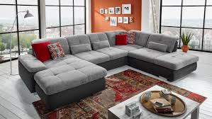Wohnlandschaft Active Ecksofa Stoff Grau Inkl