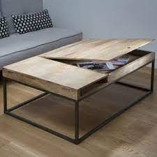 Table Basse En Bois Et Metal Avec Rangement Et Rallonge Double Zero Guibox Decoclico Mobilier De Salon Table Basse Table De Salon