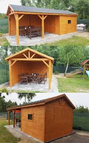 Domek Letniskowy 2w1 Altana Wiata Altanki 3x5m Backyard Storage Sheds Backyard Storage House Styles