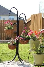 Pride Garden Products 4 Arm Hanging Basket Tree 5402b Hd The Home Depot Small Patio Garden Front Porch Plants Porch Plants