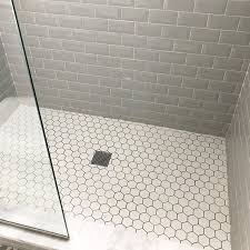 Glass Shower Pane Solid Slab Threshold Beveled Subway Tile Subway Tile Showers Subway Tile