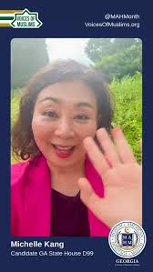 Michelle Kang honors Muslim American Heritage Month by appreciating the  rich history, resilience, and countless contributions that shape our  communities., Wishing Georgia a Happy Muslim American ...