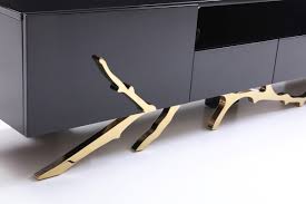 Enjoy free shipping on most stuff, even big stuff. Modrest Legend Modern Black Gold Tv Stand