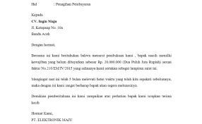 Jeruk manis tengah 3 no. Contoh Surat Penagihan Pembayaran Yang Benar Kumpulan Cute766
