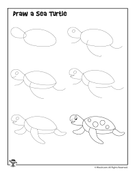 How To Draw For Kids 12 Ocean Animals To Draw Step By Step Woo Jr Kids Activities Turtle Drawing Drawing For Kids Sea Turtle Drawing
