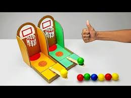 Diy Multiplayer Basketball Arcade Game From Cardboard Youtube Diy Crafts Games Diy Kids Games Diy For Kids