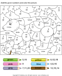 Color By Adding Numbers Turtlediary Com Math Coloring Worksheets Math Coloring Coloring Worksheets For Kindergarten