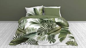 Couette nouée en flanelle confortable. Snoozing Palmier Housse De Couette En Flanelle Vert Smulderstextiles Fr