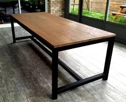 Table De Salle A Manger En Acier Noir Mat Et Bois Denviron 12 Personnes Dimensions Longueur 250c Wood Dining Room Dining Table With Bench Steel Dining Table