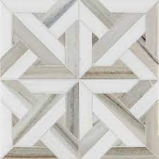 Pyrenees Honed Polished Small Lattice Marble Mosaic Tiles Mandarin Stone Marble Mosaic Marble Mosaic Tiles Marble Mosaic Floor