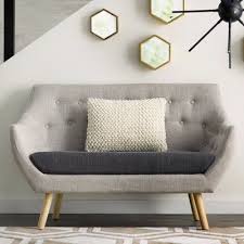 Brook Mid Century Fabric Loveseat Accent Chairs For Living Room Furniture Modern Leather Chair