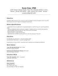 resume examples cna resume templates
