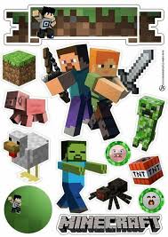 Minecraft Party Free Printable Cake Toppers Oh My Fiesta For Geeks Minecraft Party Minecraft Printables Minecraft Party Printables