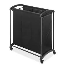 A sectioned sorter ready to keep your delicates separate from your permanent press regulars. Whitmor 3 Section Laundry Sorter With Wheels Black 16 5 X 28 5 X 30 75 Walmart Com Walmart Com